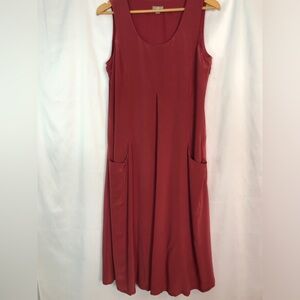 J. Jill Sleeveless Silk Rust Sleeveless Midi Dress Size M